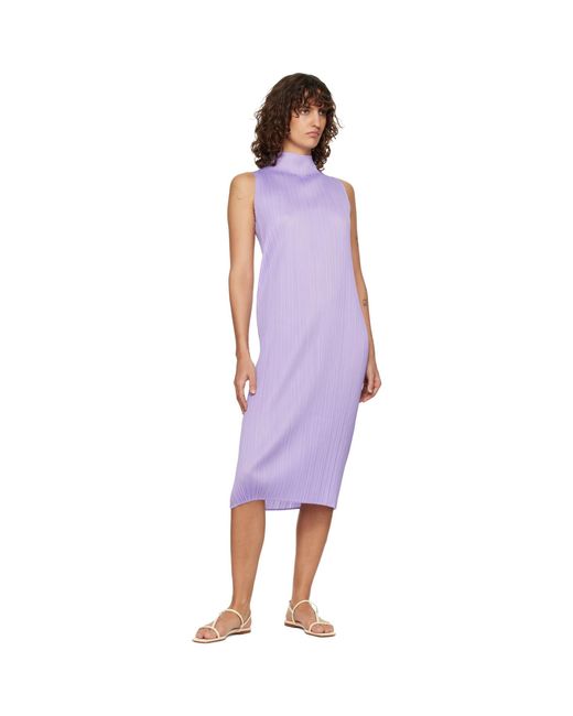 Pleats Please Issey Miyake Black Monthly Colors April Midi Dress