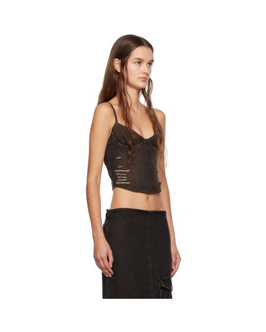 Miaou Black Kiko Denim Tank Top
