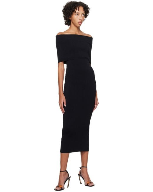 Wardrobe NYC Black Off-the-shoulder Midi Dress