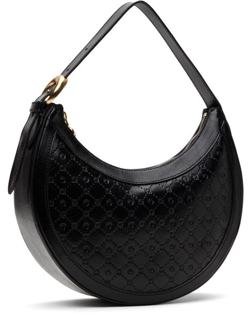 MARINE SERRE Black Moonogram Embossed Leather Eclips Bag