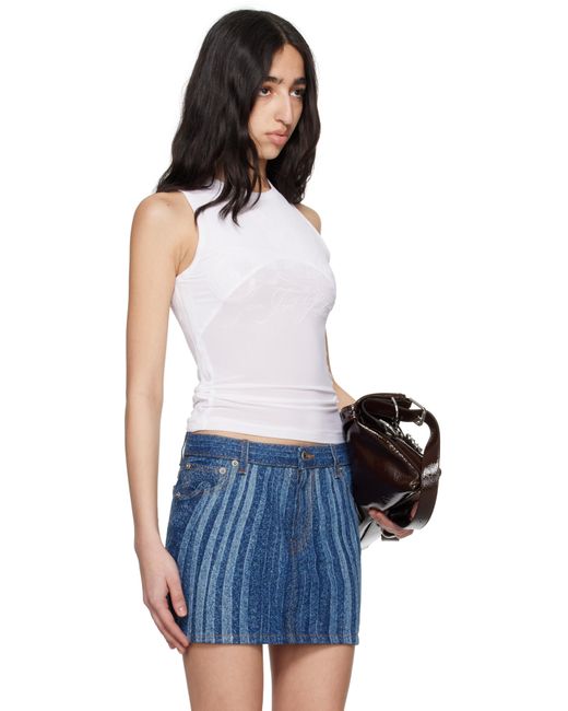 Jean Paul Gaultier ホワイト Light Viscose Jersey タンクトップ Blue