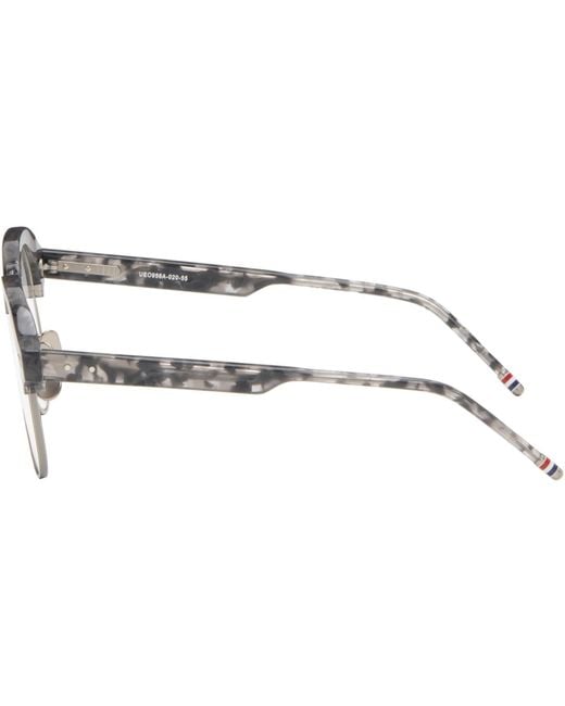 Thom Browne Brown Acetate & Titanium Pilot Glasses for men