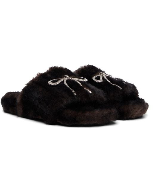 Balenciaga Black Furry Slides