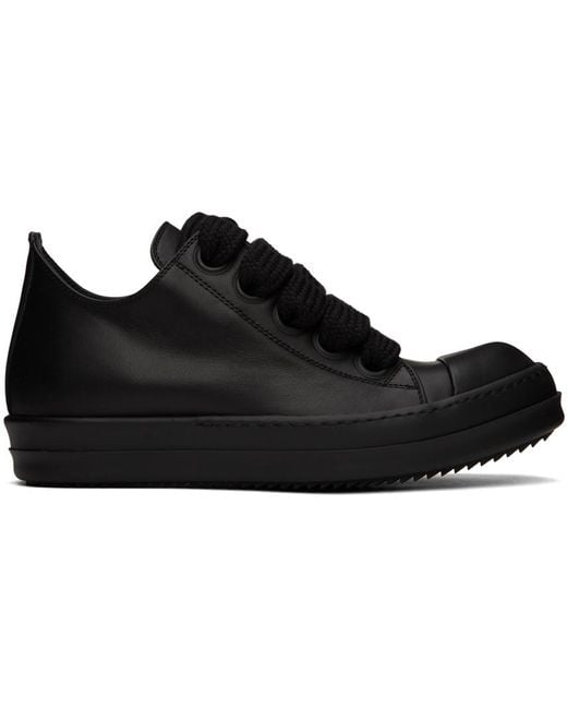 Rick Owens Black Jumbo Laced Low Sneakers for men