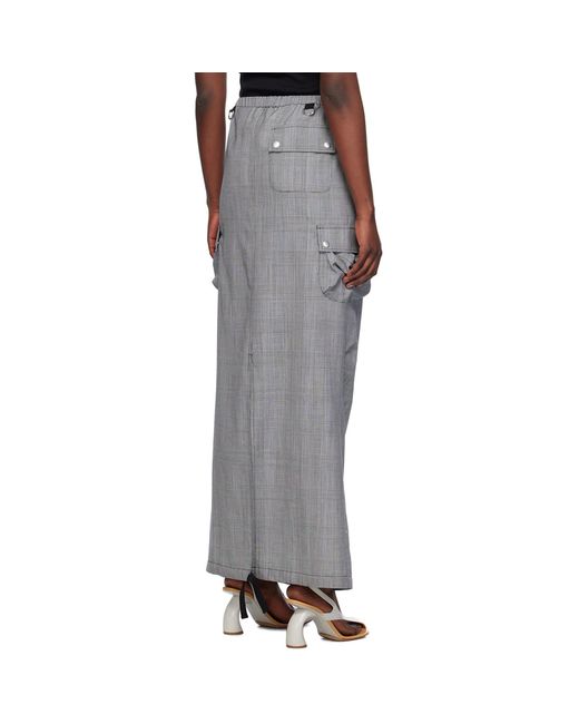 Coperni Black Gray Tailored Cargo Maxi Skirt