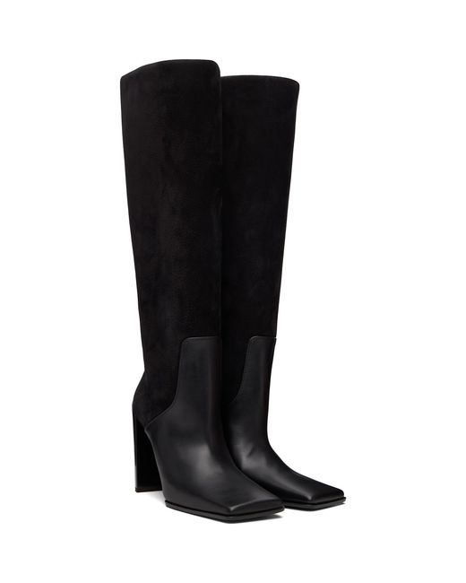 Alaïa Black Square Knee Boots
