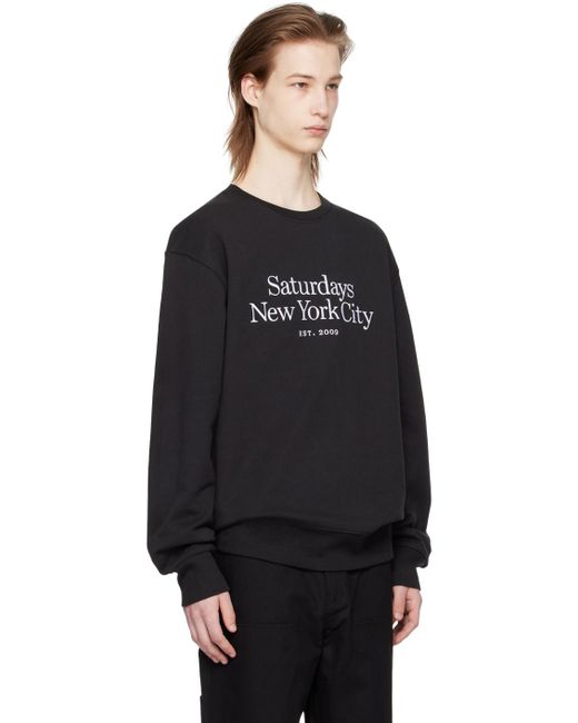 Saturdays NYC Black Bowery Miller Standard Sweatshirt for men