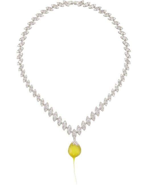 OTTOLINGER Multicolor Ssense Exclusive Silver & Yellow Diamond Dip Necklace for men