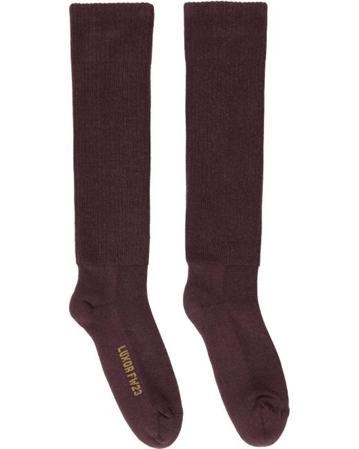 Rick Owens Purple Knee High Socks for men