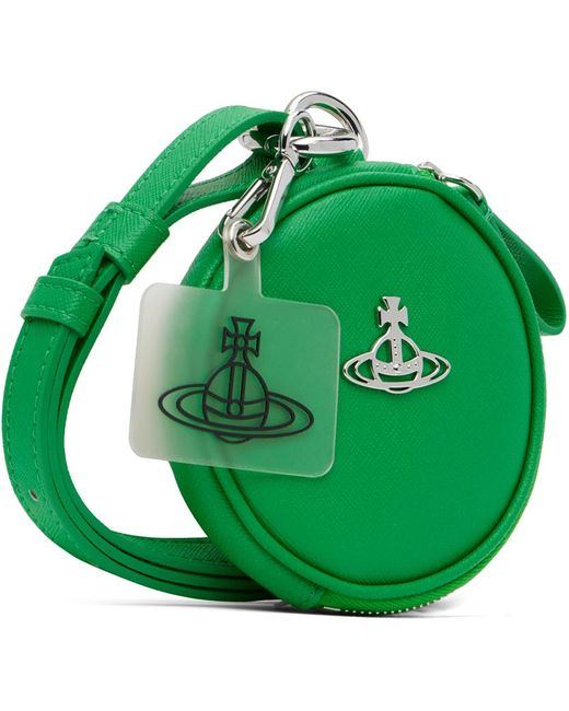 Vivienne Westwood Green Phone Lanyard Faux-leather Pouch for men