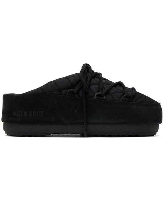 Moon Boot Black Quilted Mules for men