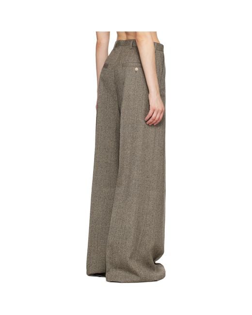 Rick Owens Brown Tower Wide Tailored Trousers