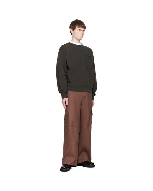 Marni Brown Wave Logo Ramie Cargo Pants for men
