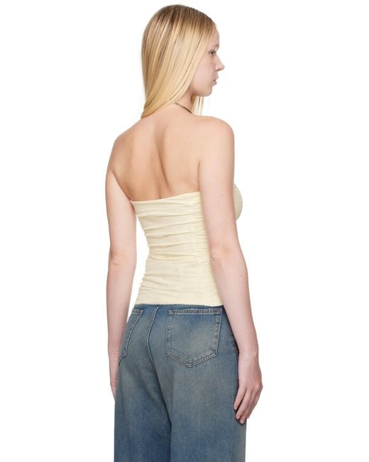 MM6 by Maison Martin Margiela Blue Off- Mesh Tube Top