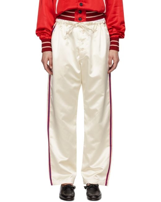 Bode White Off- Redtail Pajama Trousers