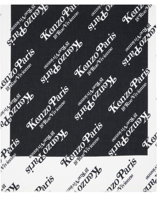 メンズ KENZO &ホワイト Paris Gram スカーフ Black