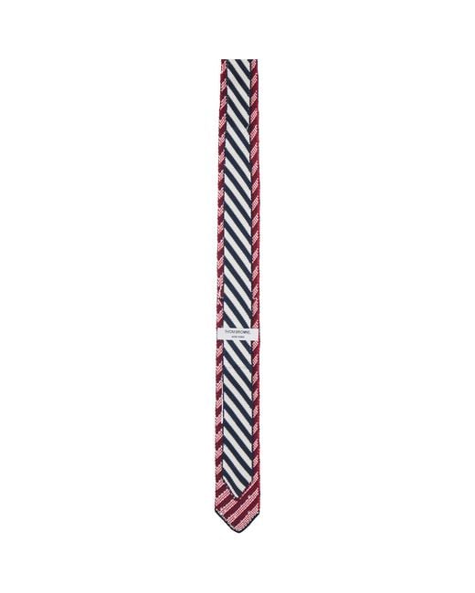 Thom Browne Multicolor Sail Boat Pin Stripe Jacquard Knit Tie for men