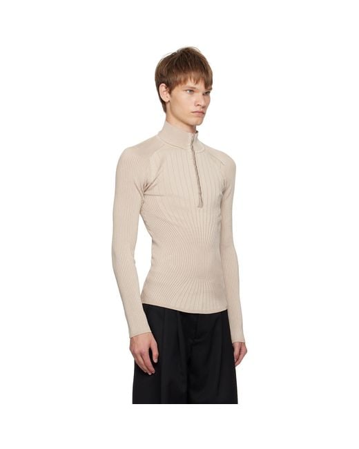 Mugler Black Hook-And-Eye Ribbed Top for men
