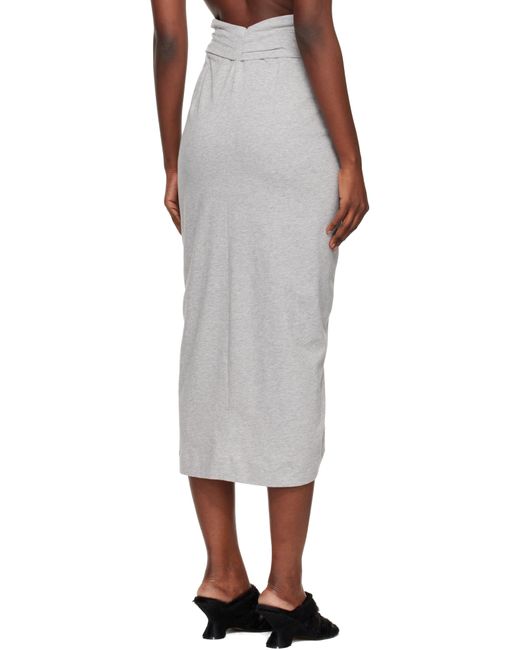 Jupe Midi Grise En Jersey Dries Van Noten en coloris Black