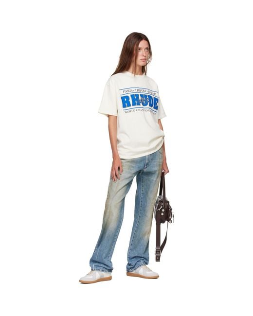 Rhude Blue Off- Chrono' T-Shirt