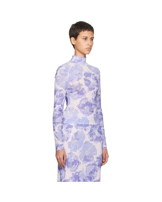 Staud Blue Purple Helvin Turtleneck