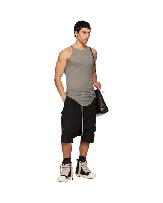 Rick Owens Black Temple Basic Rib Tank Top for men