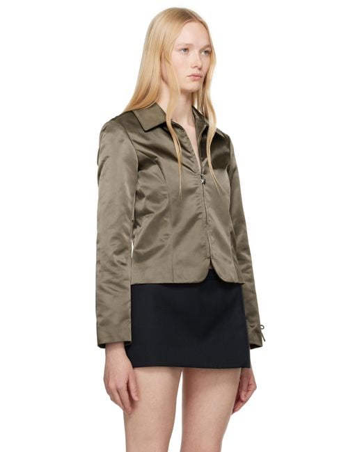 Sandy Liang Black Khaki Annecy Jacket