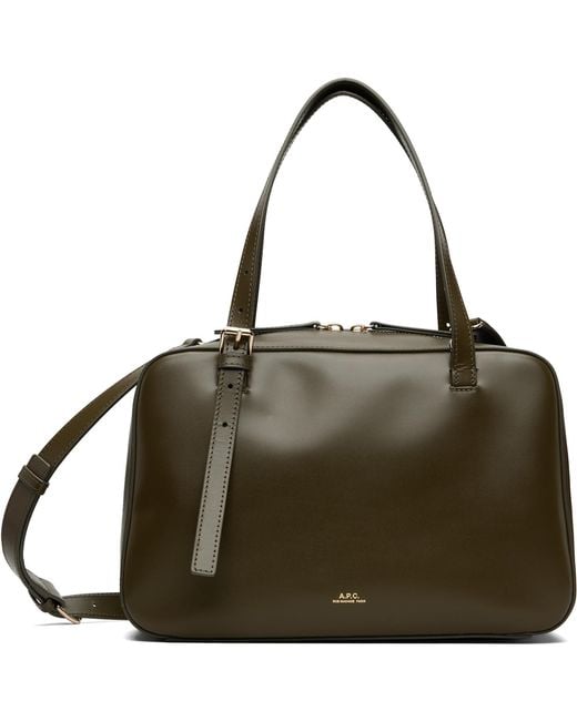 A.P.C. Green Khaki Virginie Box Bag
