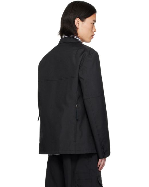 Junya Watanabe Black Single-Breasted Blazer for men