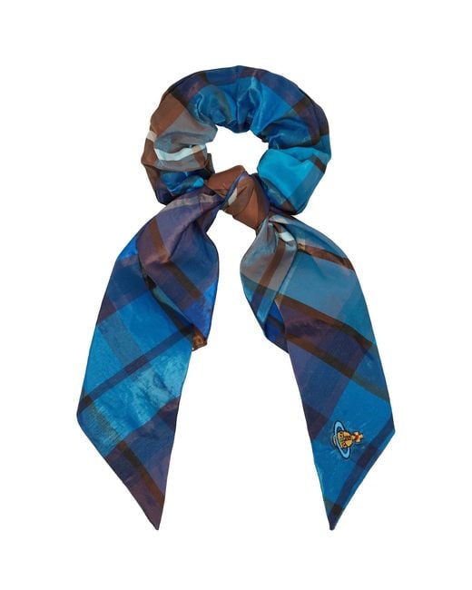 Vivienne Westwood Blue Embroidered Large Scrunchie