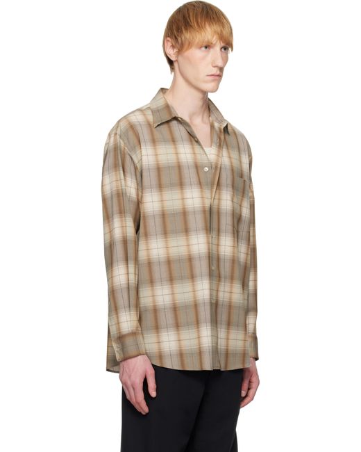 AURALEE Super Light Wool Check Shirt in Natural for Men | Lyst UK