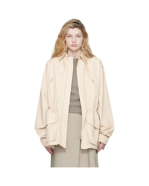 Rier Natural Off- Cotton Field Jacket