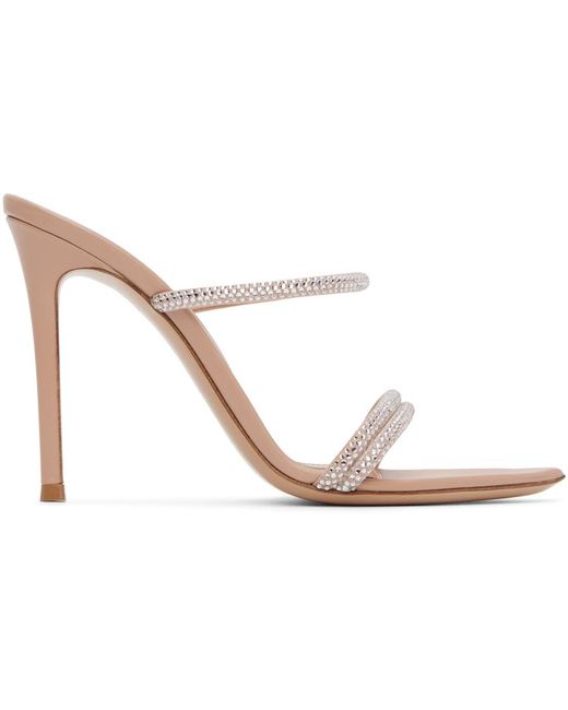 Gianvito Rossi Black Pink Crystal Heeled Sandals