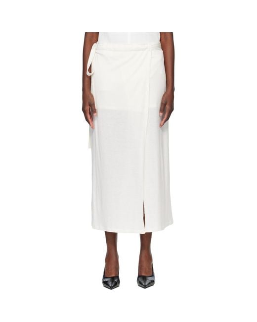 Totême White Wrap Midi Skirt