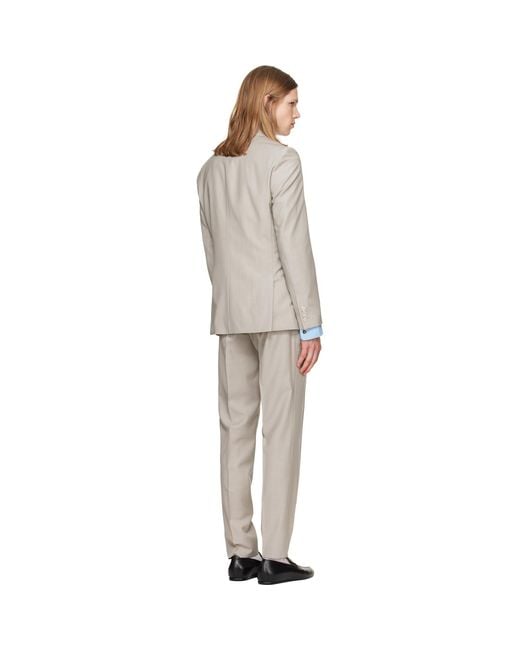 Boss Gray Three-Piece Slim-Fit Suit for men