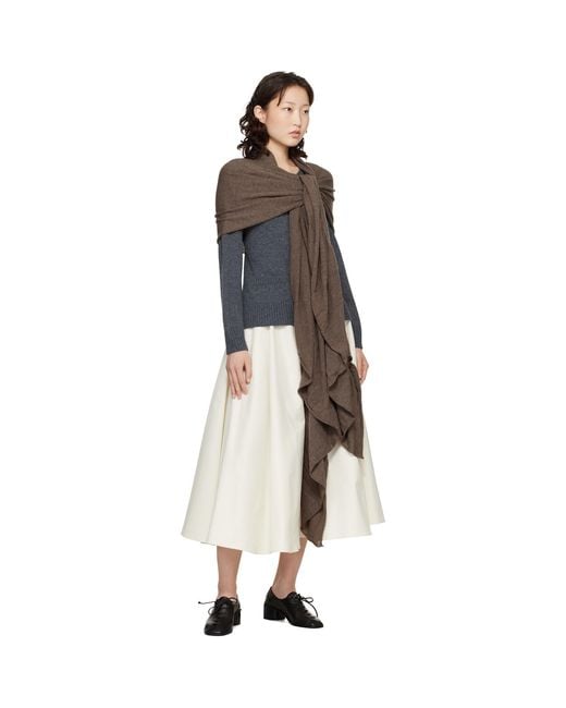Cordera Brown Merino Wool Shawl Scarf