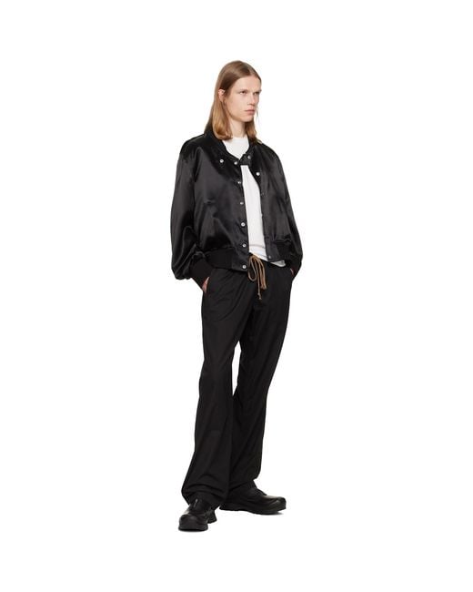 JKEEFER Black Alec Drawcord Trousers for men