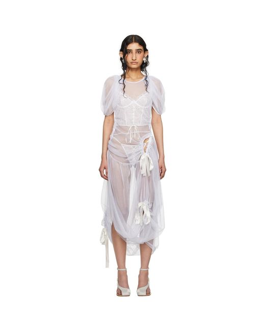 Wed Black Ssense Exclusive Off- Tie Midi Dress