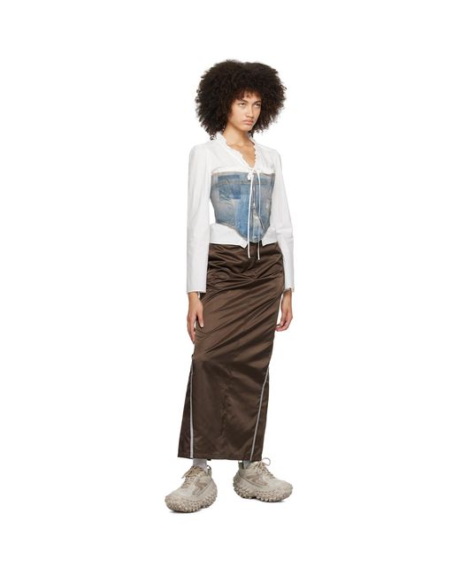 OPEN YY Brown Two-Pocket Maxi Skirt