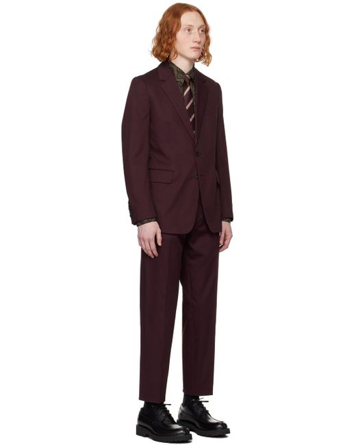 Dries Van Noten Black Burgundy Soft Constructed Suit for men