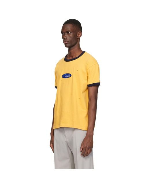 ANDERSSON BELL Orange Essential 'Adsb' Logo Patch Ringer T-Shirt for men