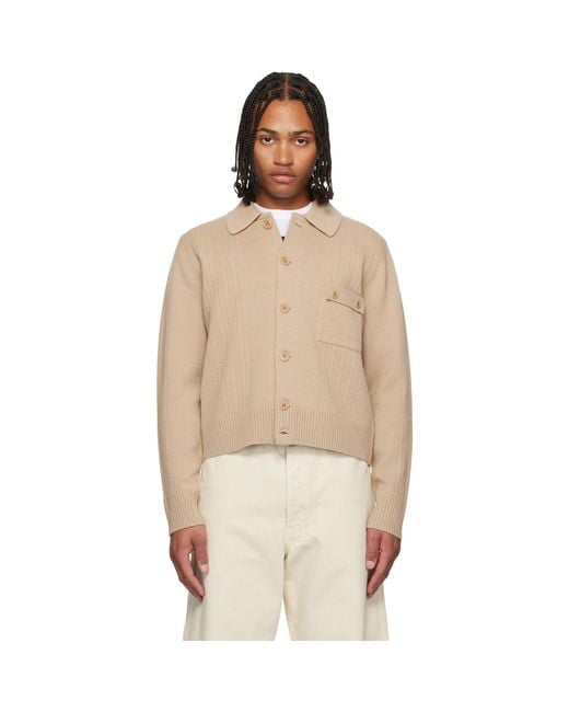 Dries Van Noten Natural Wool Cardigan for men