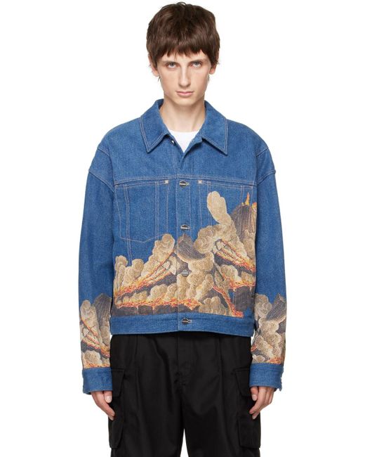 Wooyoungmi Blue Volcano Denim Jacket for men