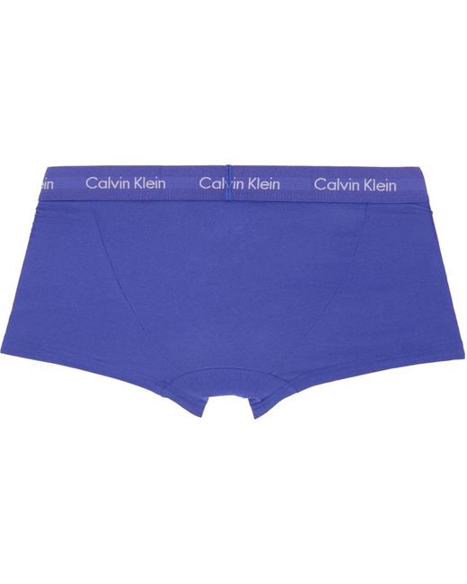 メンズ Calvin Klein マルチカラー ローライズ ボクサーパンツ 3枚セット Blue