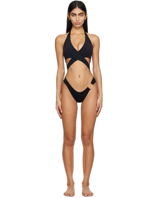 Louisa Ballou Black Starburst One-piece Swimsuit