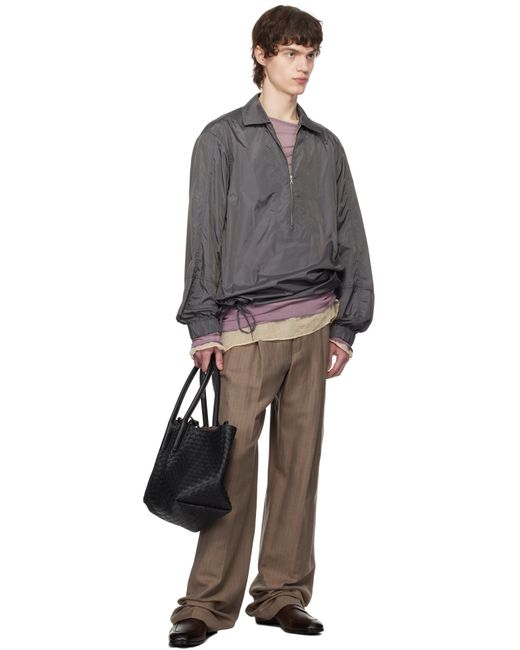メンズ Dries Van Noten グレー ハーフジップ トップス Gray