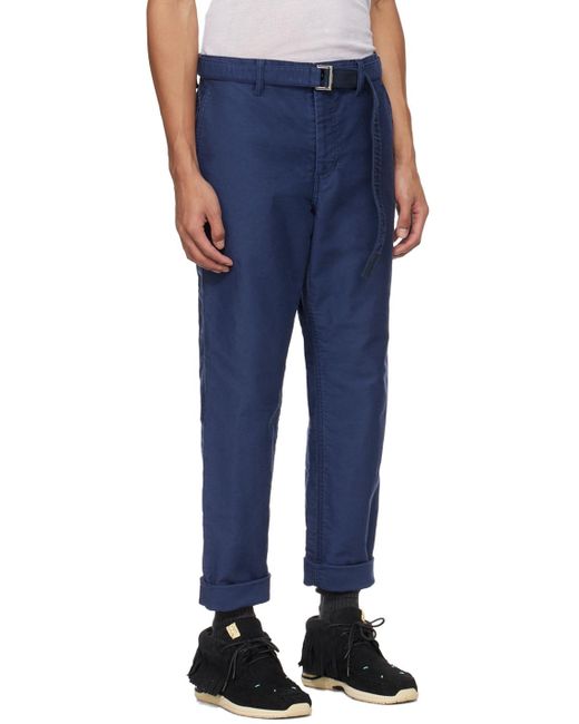 Pantalon bleu marine à trois poches Sacai pour homme en coloris Blue