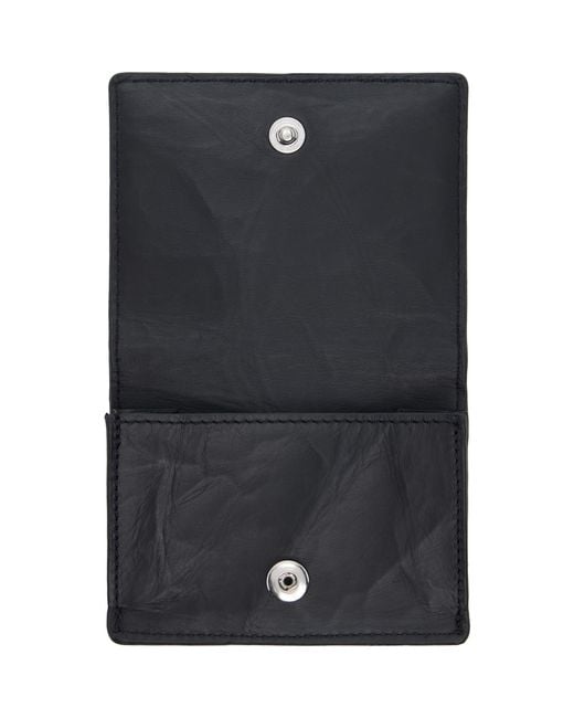 Y-3 Black Leather Card Holder for men