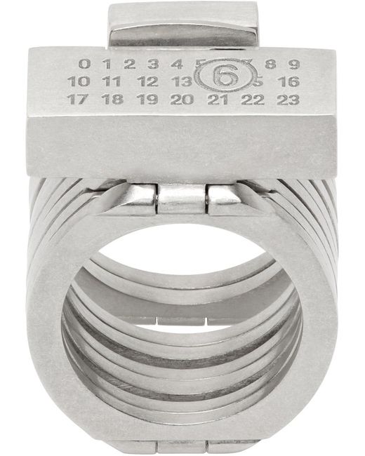 MM6 by Maison Martin Margiela Gray Silver Expandable Ring