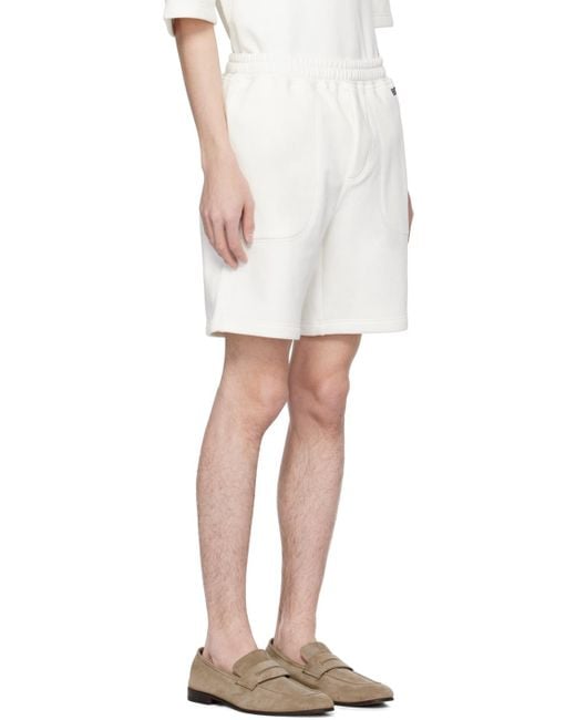 Zegna White Drawstring Shorts for men